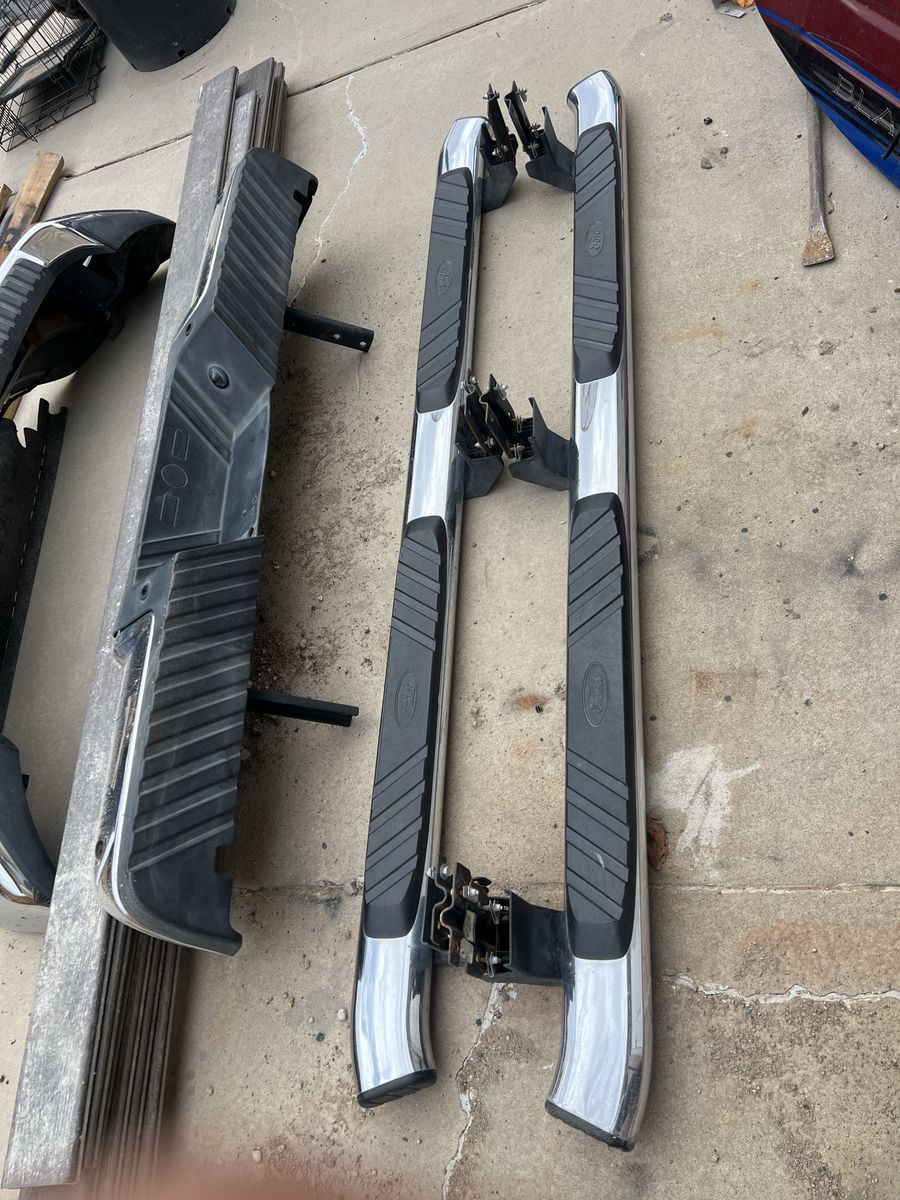 OEM Ford Chrome Running Boards & Rear Bumper Assembly Set