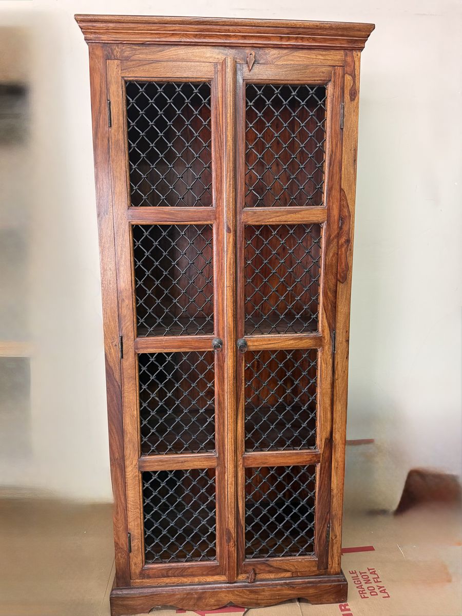 Large English Dark Wood Cabinet