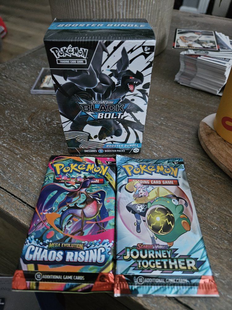 Pokemon TCG: Scarlet & Violet Black Bolt Booster Bundle (6 Packs) + Chaos Rising & Journey Together Packs