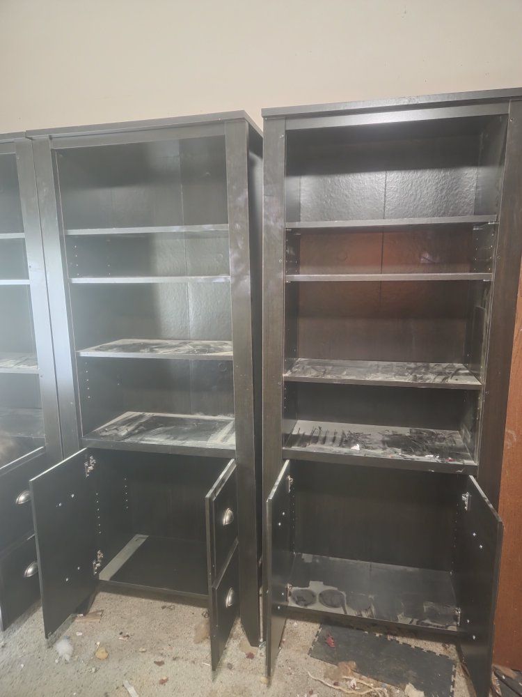 3 Black Bookshelves $75 for all