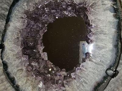 Natural Amethyst Crystal Mirror | 7.2 lbs | Unique Home Décor