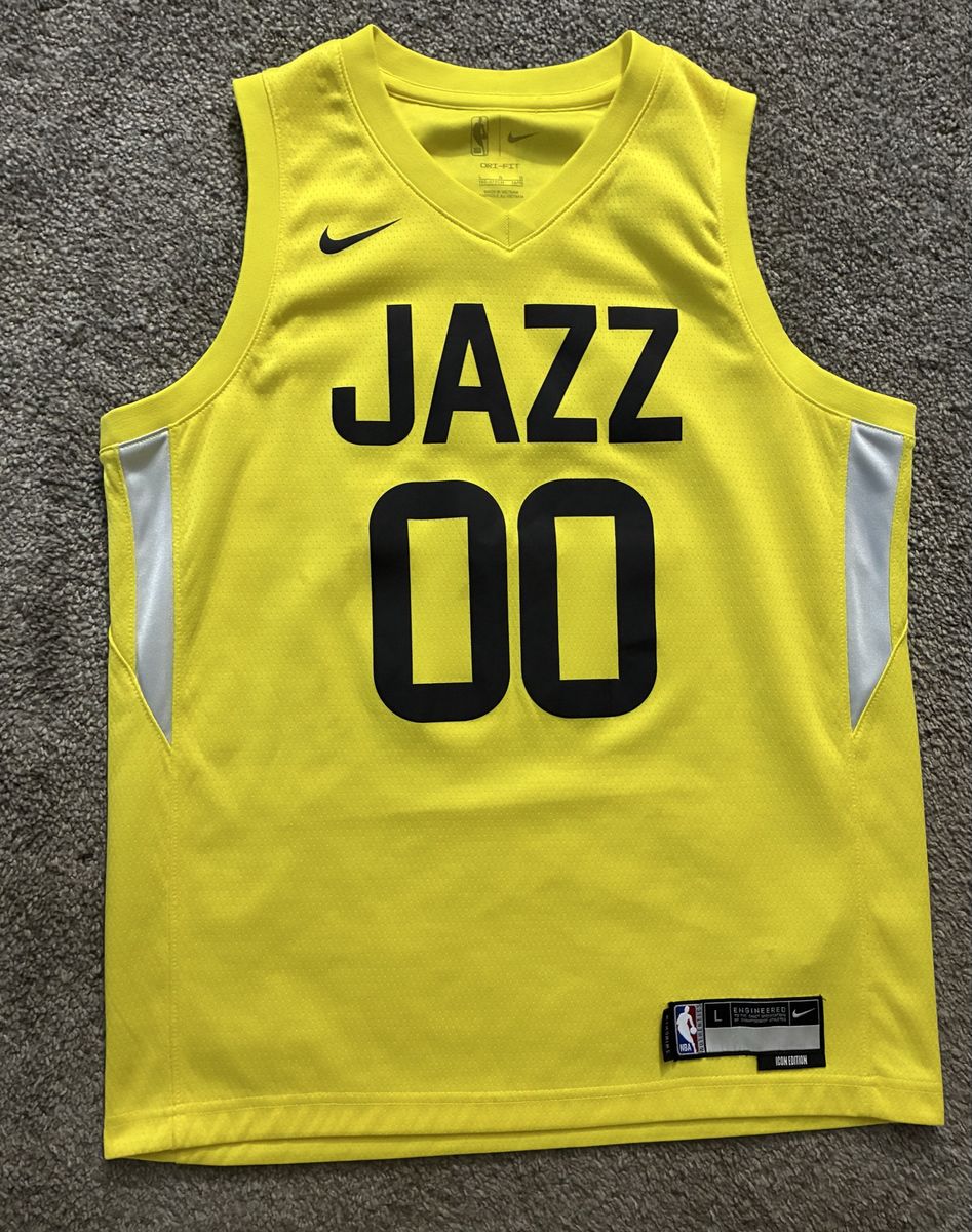 Youth L Nike Utah Jazz Jordan Clarkson #00 Icon Swingman Jersey YELLOW LVT