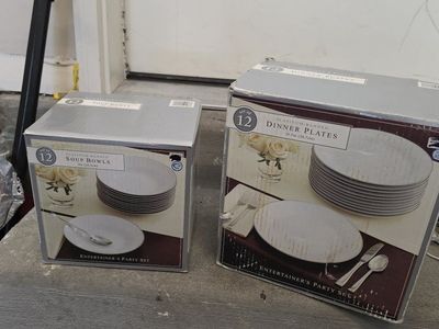 Brand New 24-Piece Platinum-Banded Dinnerware Set