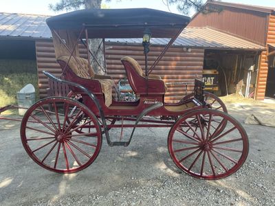 Montana Carriage Co. Surrey Horse Wagon - Excellent Condition with 2 Harness Sets