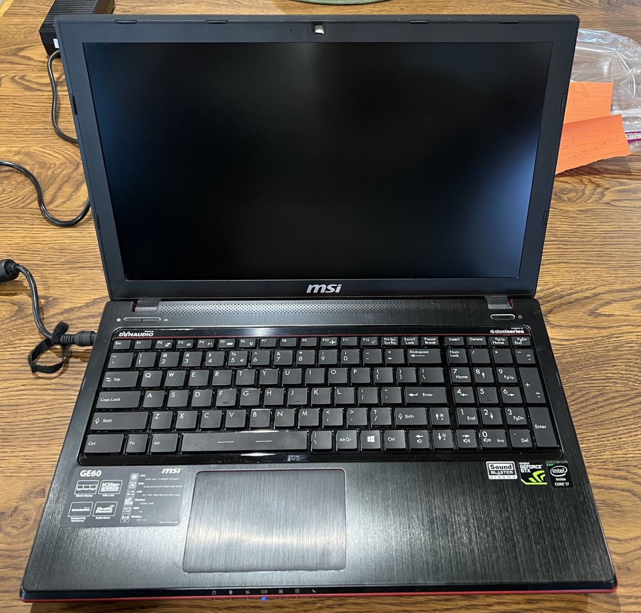 MSI GE60 Gaming Laptop - Intel i7, NVIDIA Graphics, 15.6" Display (Repair or for Parts)