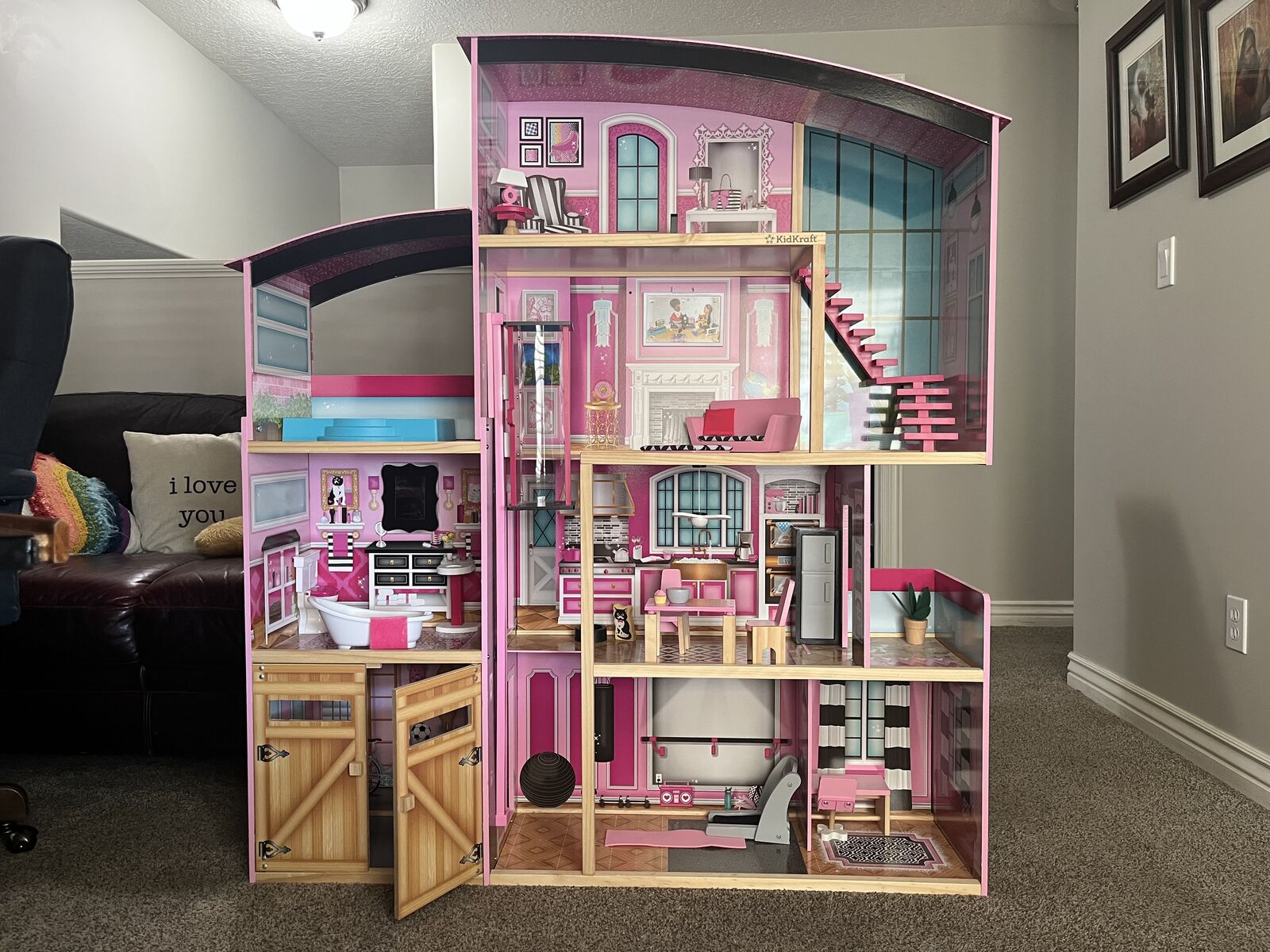 HUGE KidKraft Shimmer Mansion Wooden Dollhouse - Like New Condition