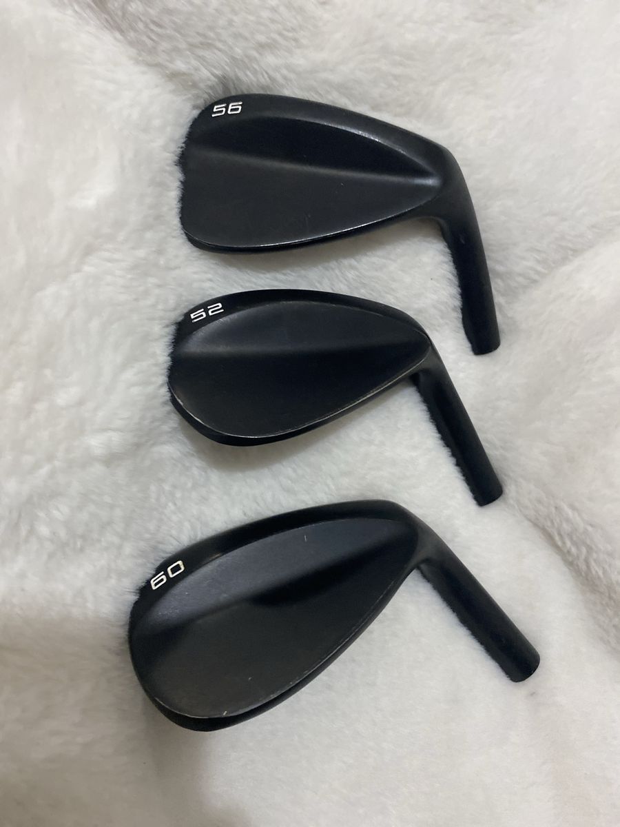 Black Golf Wedge Club Heads Set 52, 56, 60 Degree Loft