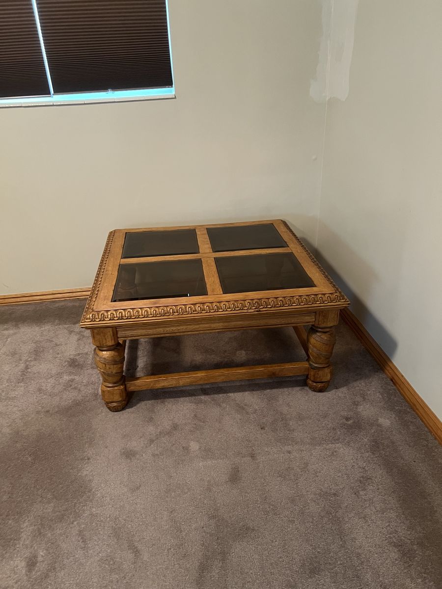 Glass sofa table, coffee table and end table