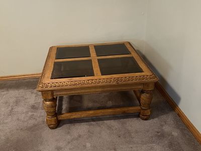 Glass sofa table, coffee table and end table