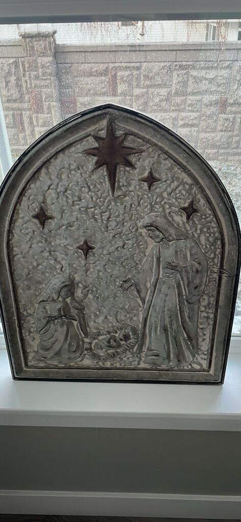 Ragon house Metal nativity Wall Hanging Vintage