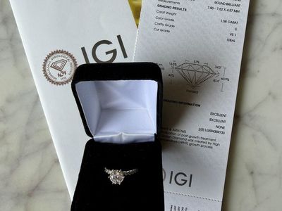 1.58ct E/VS1 Ideal Cut Diamond Engagement Ring + Matching Pavé Wedding Band (Certified Bridal Set)