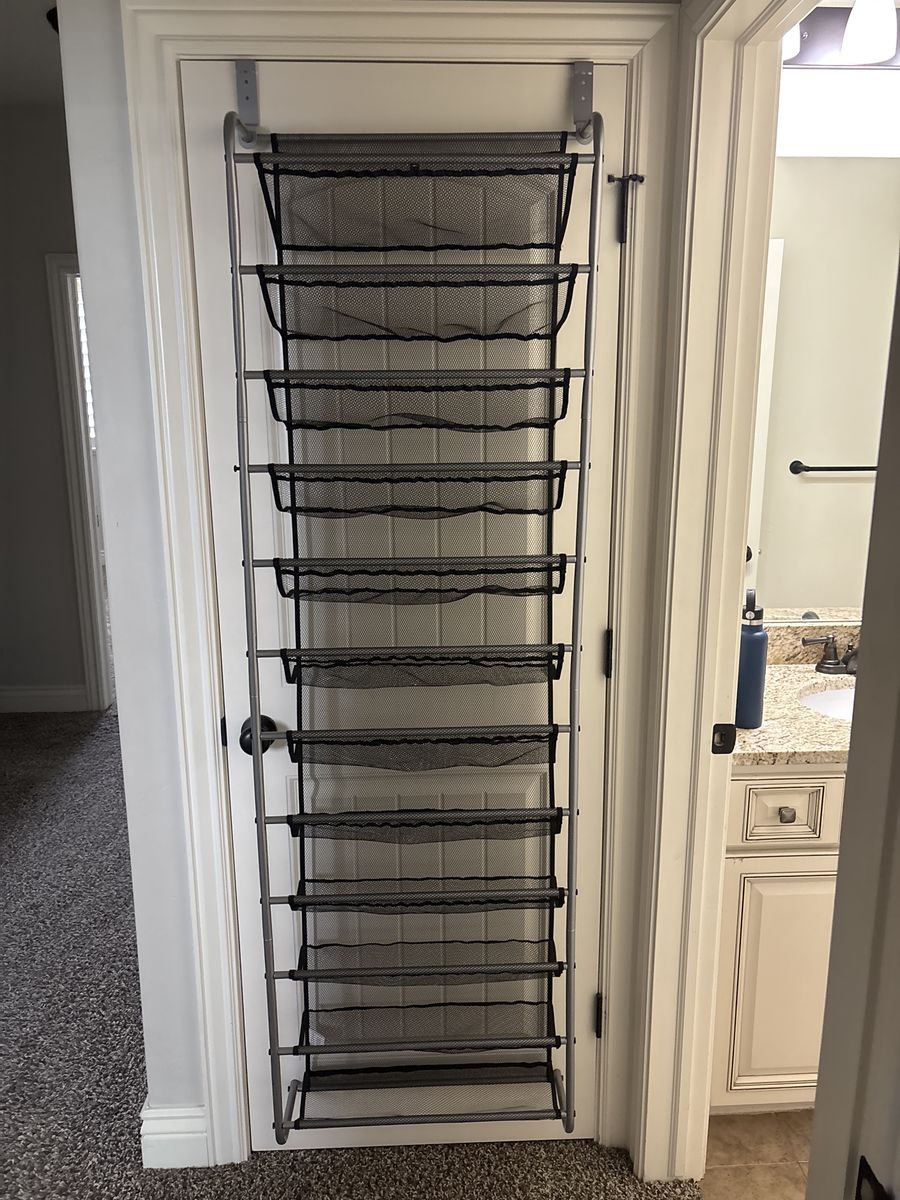 Over-the-Door Shoe Rack Organizer, 10-Tier Mesh Pockets for Space Saving Storage