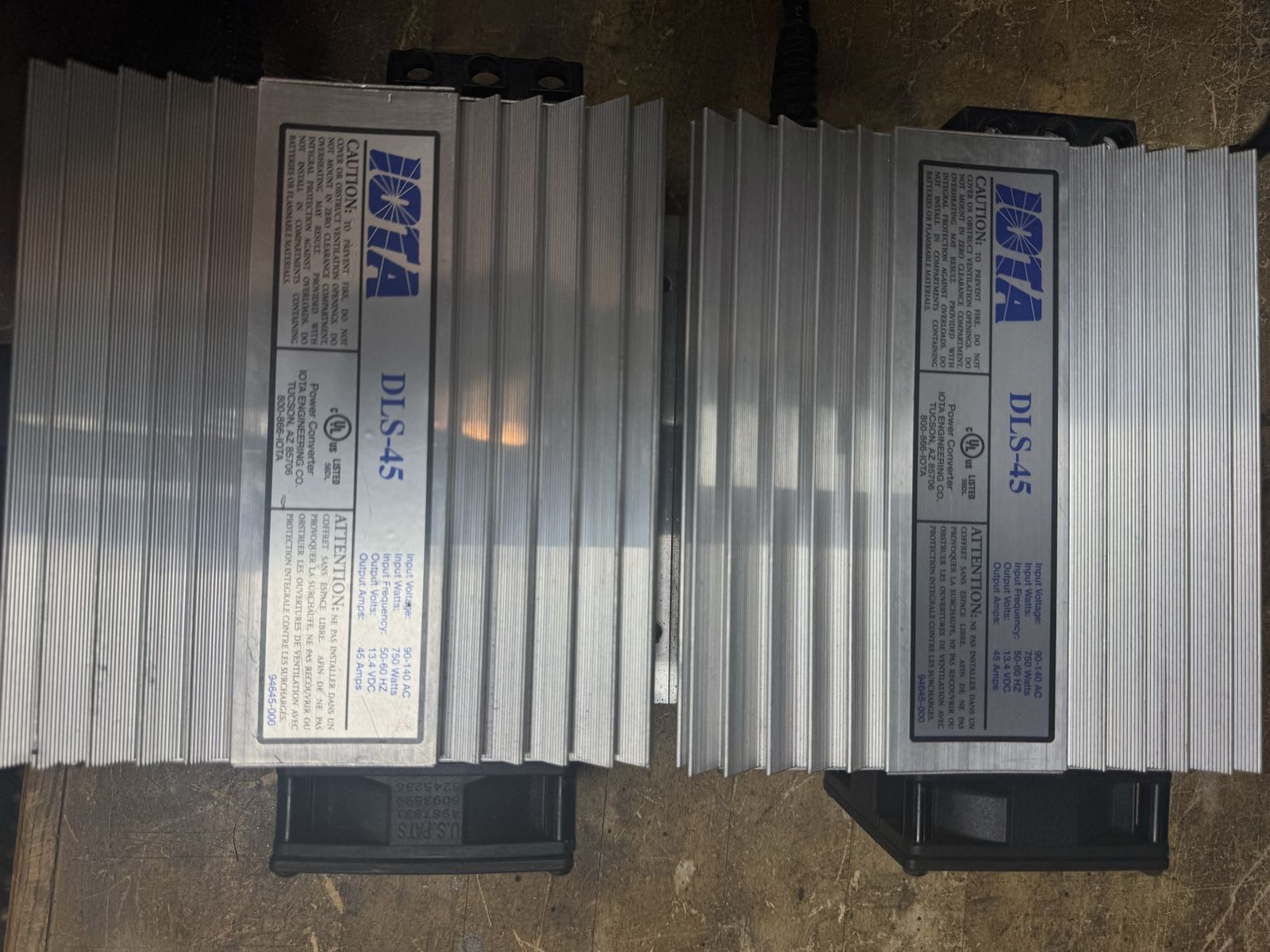IOTA Engineering DLS-45 Power Converter Battery Charger 13.4V 45 Amp (Pair)