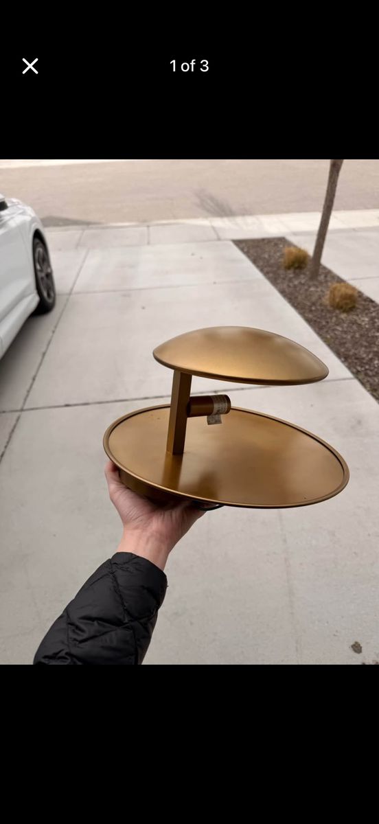 Unbranded Gold Metal Semi-Flush Mount Ceiling Light or wall scone Fixture Mid-Century Modern Style