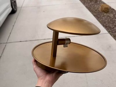 Unbranded Gold Metal Semi-Flush Mount Ceiling Light or wall scone Fixture Mid-Century Modern Style