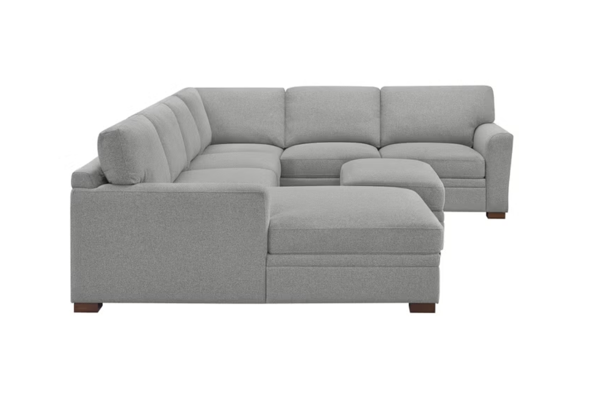 Thomasville Langdon Fabric Sectional with Chaise & Storage Ottoman