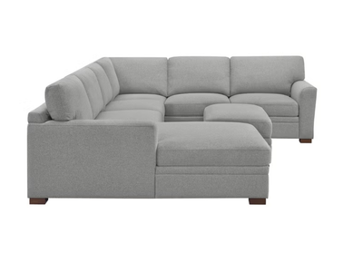 Thomasville Langdon Fabric Sectional with Chaise & Storage Ottoman