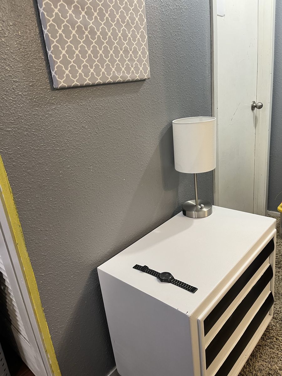 White & Black Nightstand / End Table