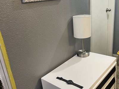 White & Black Nightstand / End Table