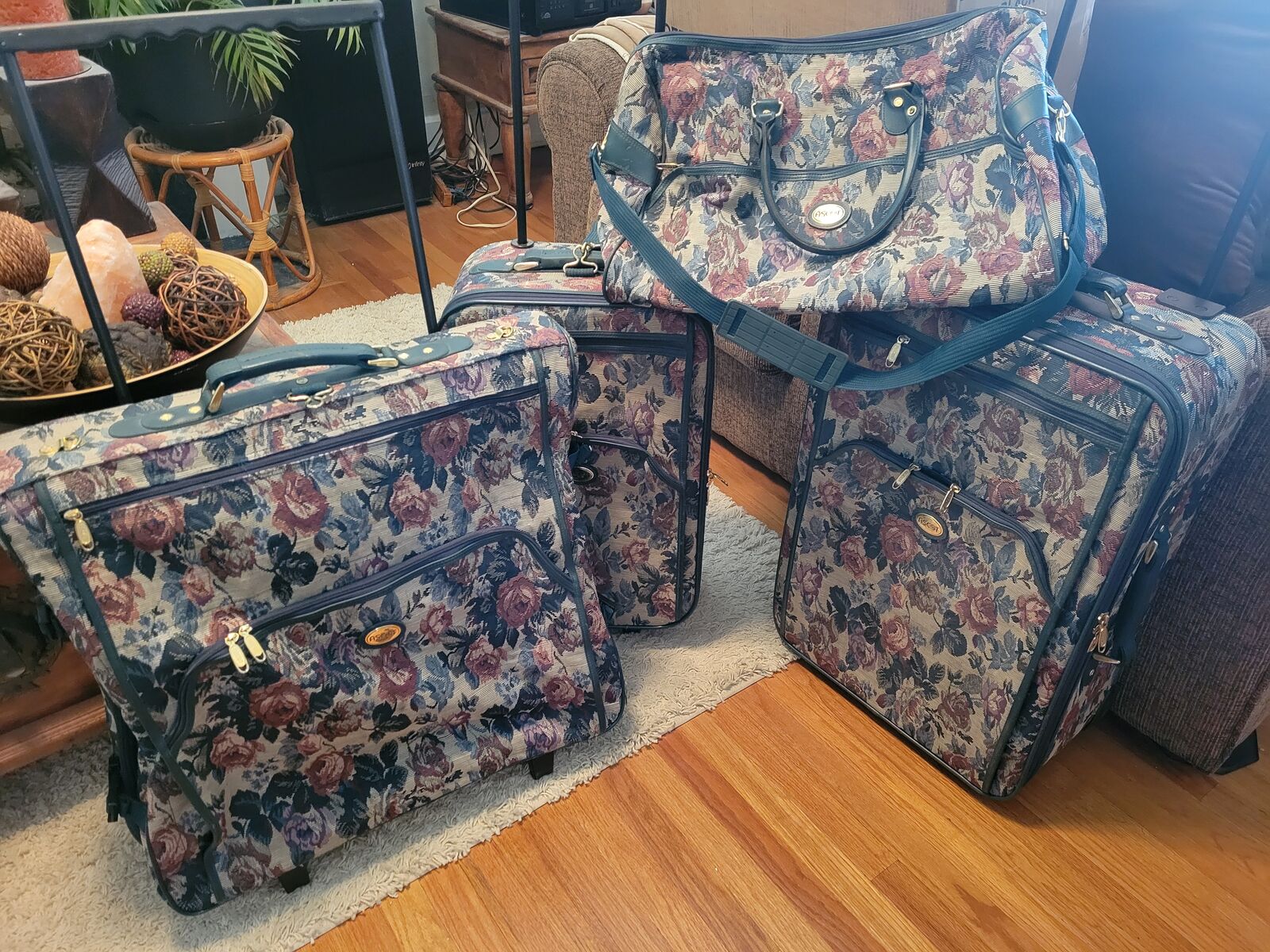 Ascot 4 Piece Softside Luggage Set, Floral Travel Bags