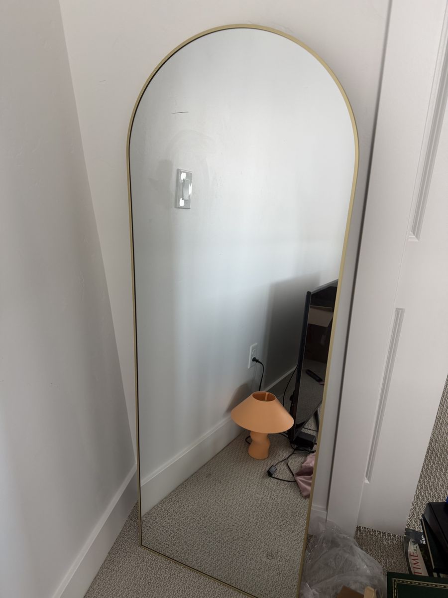 Arched Full Length Mirror with Gold Frame - scratched