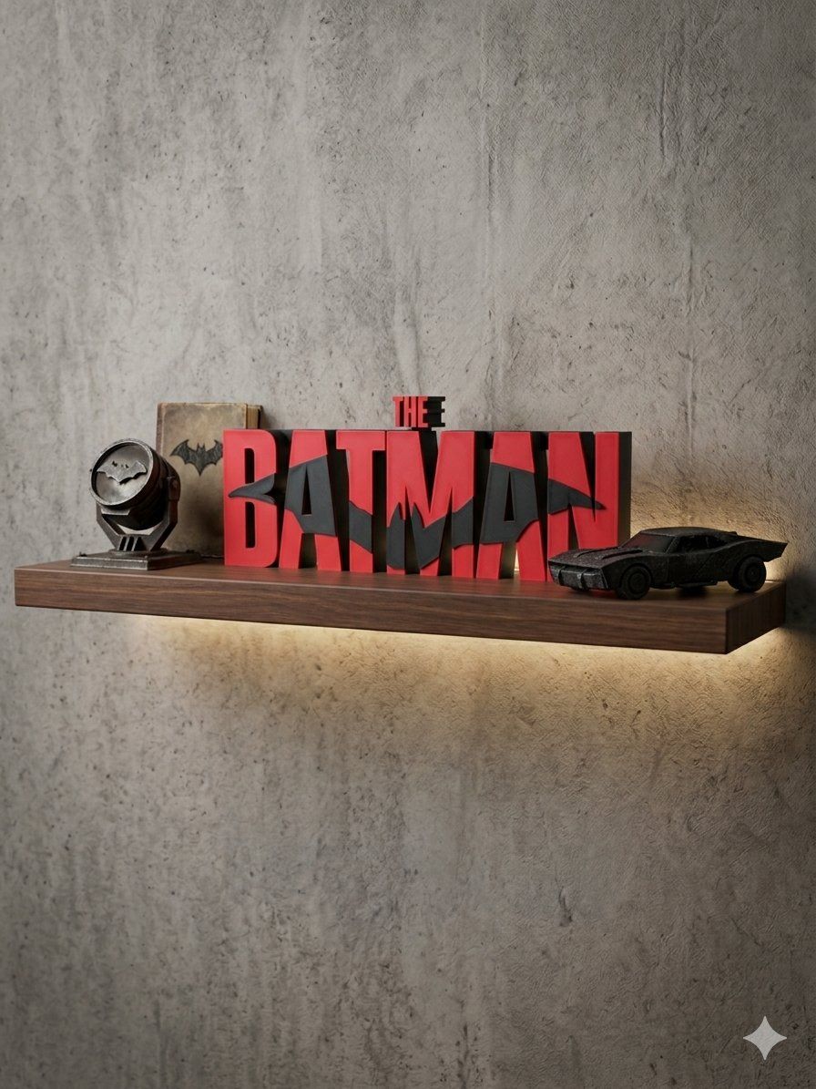 "The Batman" 3D Logo Display | Bold Red & Black Collectible Sign