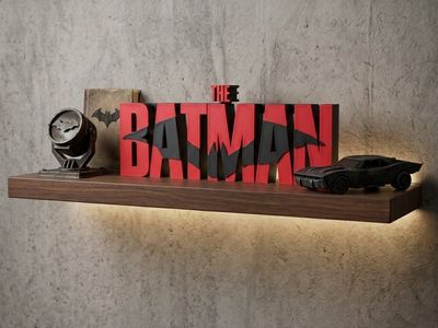 "The Batman" 3D Logo Display | Bold Red & Black Collectible Sign