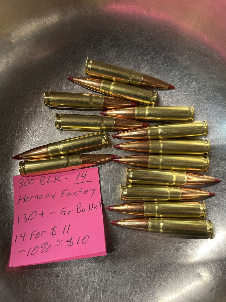 Hornady Factory .300 Blackout 125? Grain Rifle Bullets - 14 Rounds.