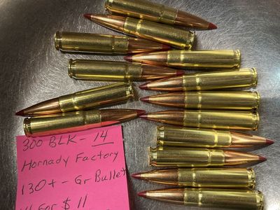 Hornady Factory .300 Blackout 125? Grain Rifle Bullets - 14 Rounds.