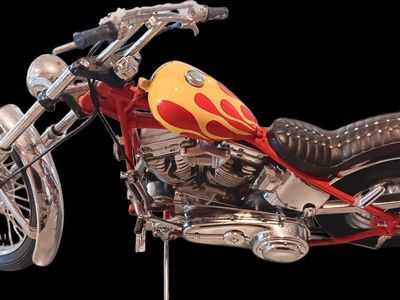 Vintage Easy Rider Billy Bike...Custom Chopper Scale Model Motorcycle - Flame Paint Job..1/10 scale.