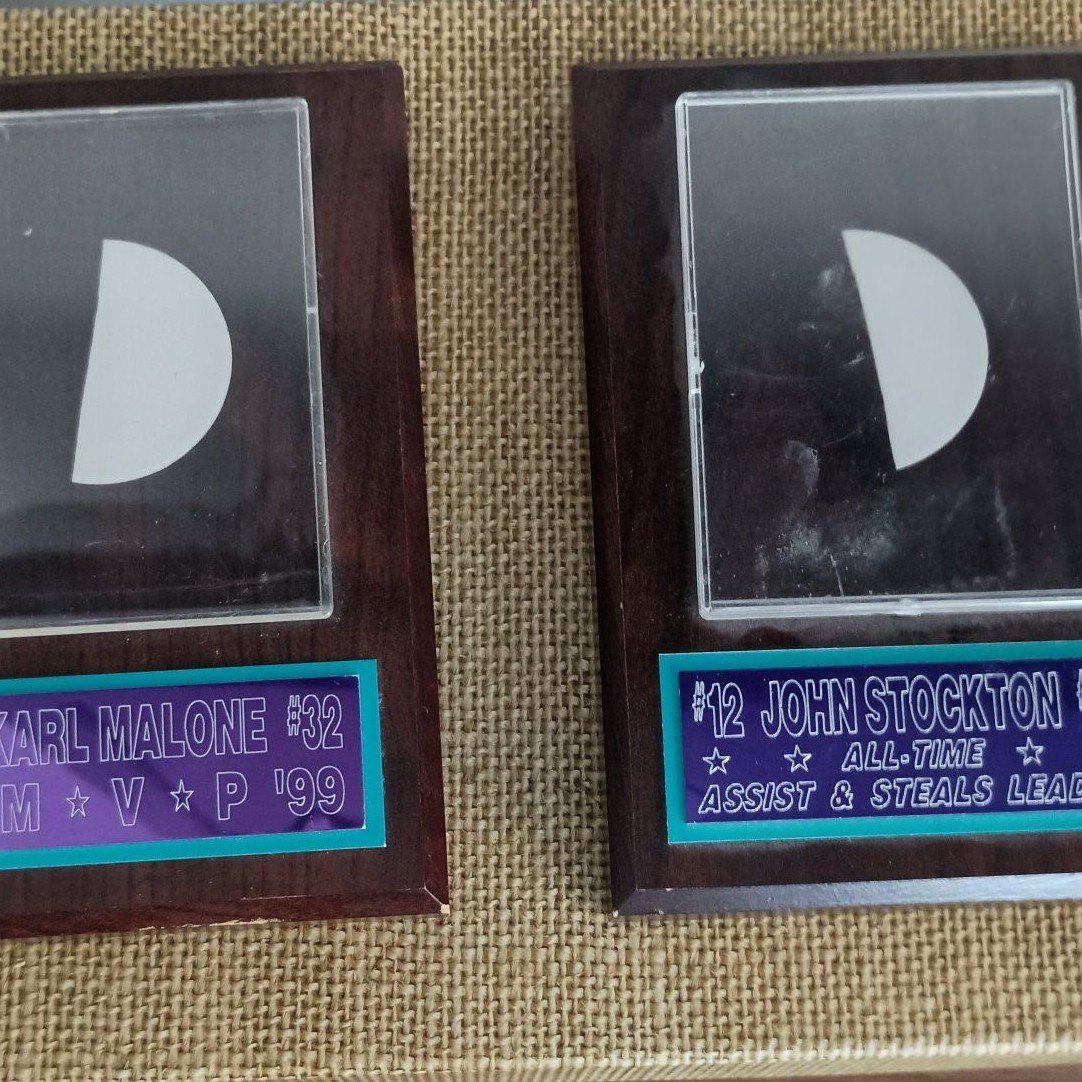Stockton & Malone Trading Card Plaque 