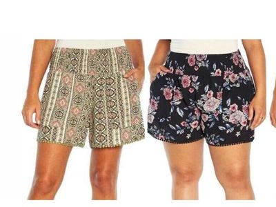 Three Dots Pull On Rayon Women's Shorts #84056