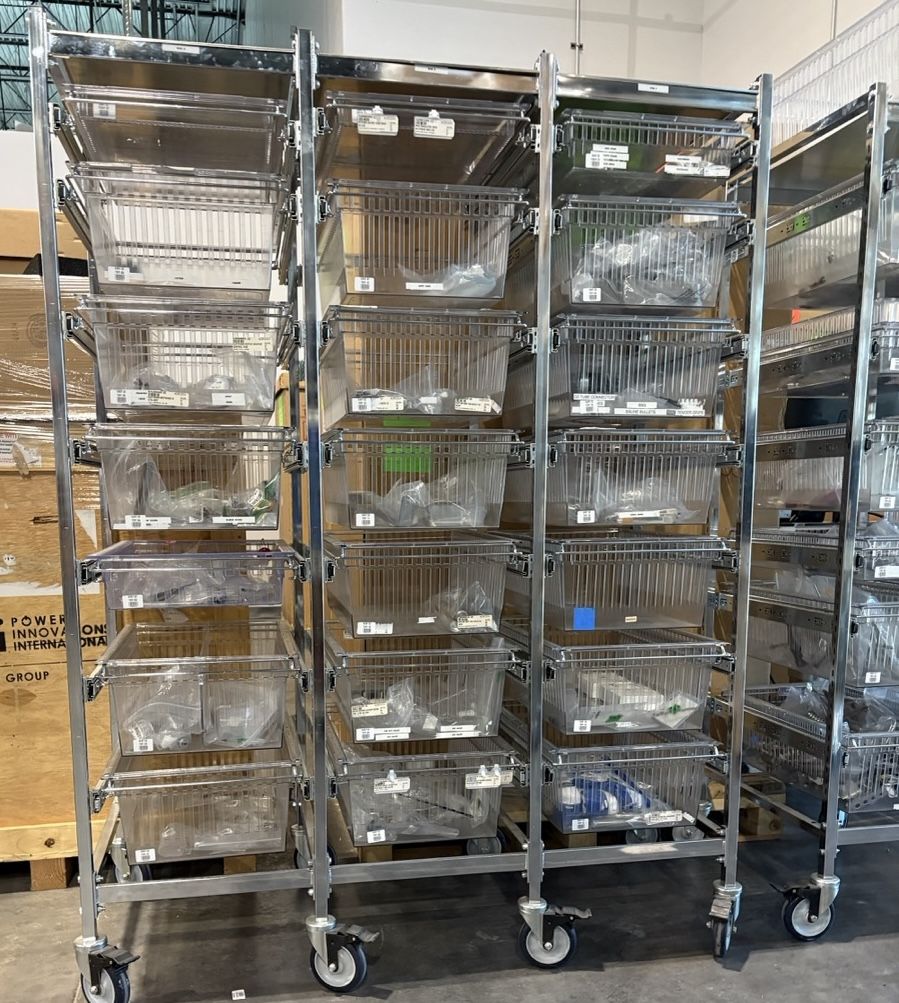 Heavy Duty Rolling Storage Rack with Slide-Out Clear Drawers (2 avail.)
