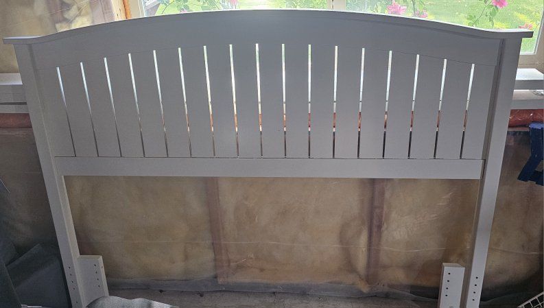 White Wood Queen Headboard
