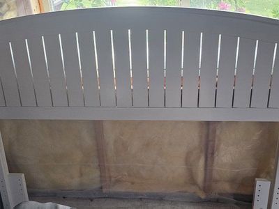 White Wood Queen Headboard