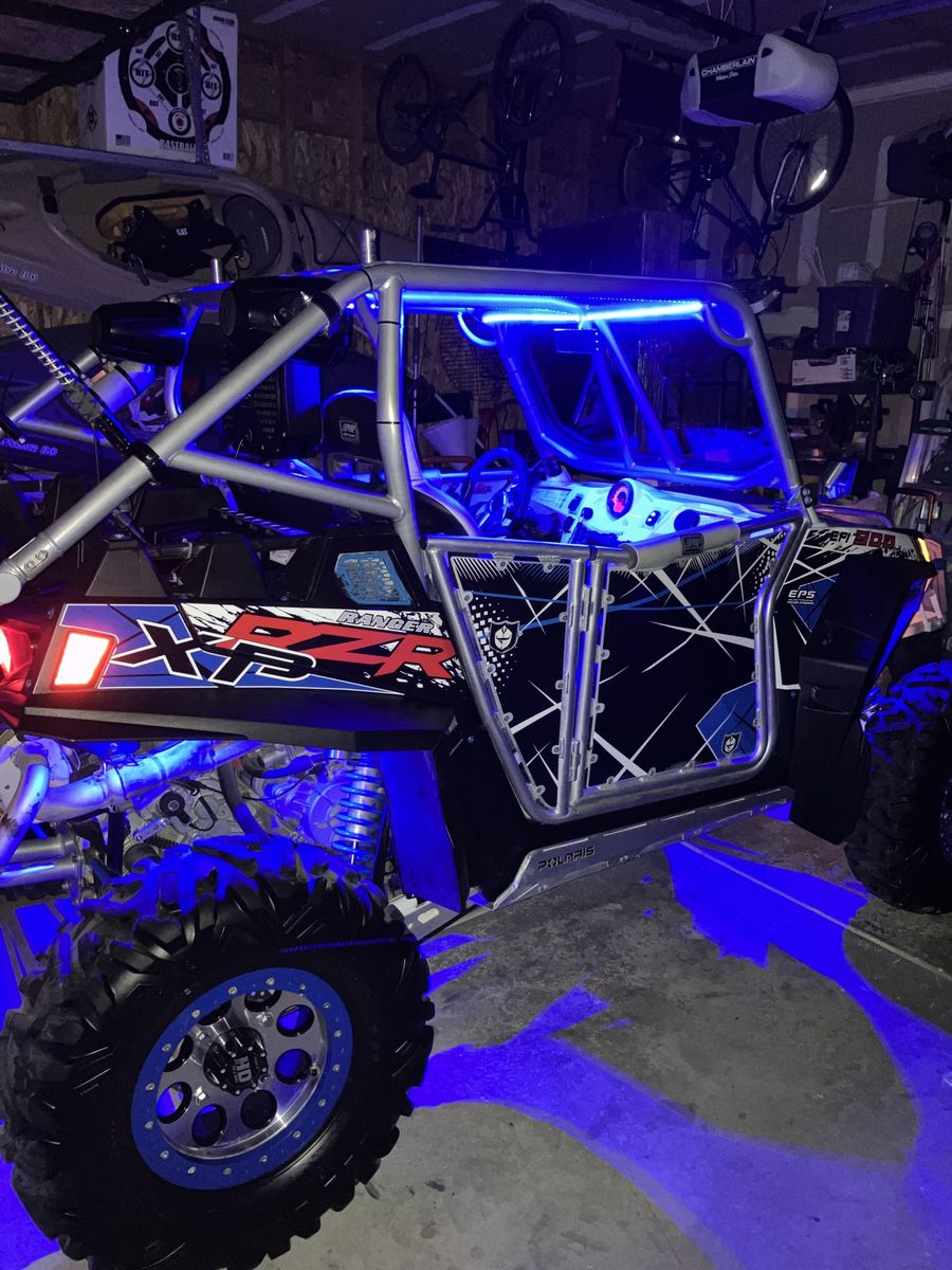 Polaris Ranger RZR XP 900 UTV Side-by-Side with Custom LED Lights and Roll Cage