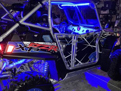 Polaris Ranger RZR XP 900 UTV Side-by-Side with Custom LED Lights and Roll Cage