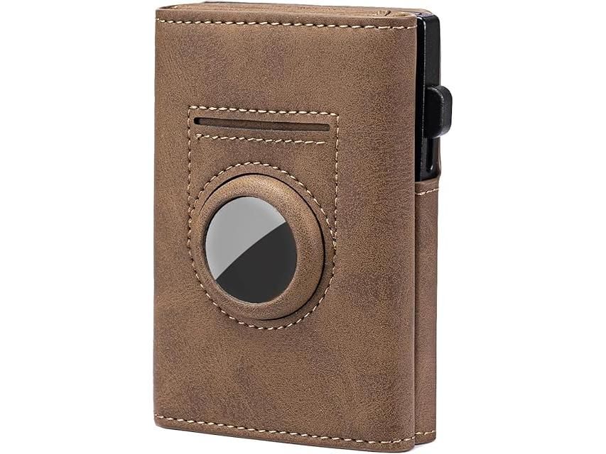 Men’s RFID Blocking Smart Wallet – Genuine Leather – AirTag Compatible