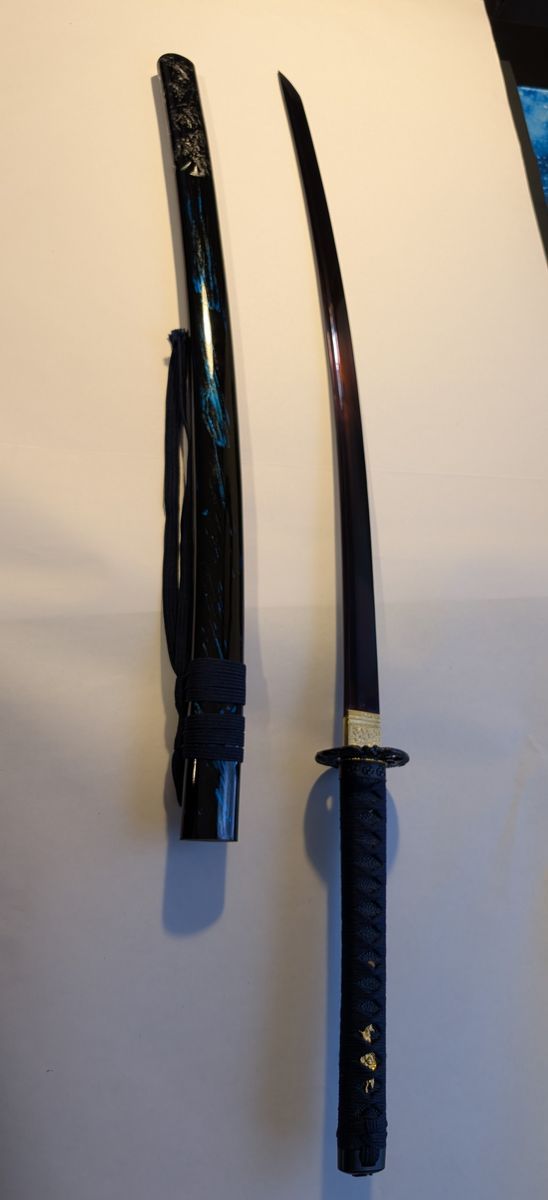 Katana Sword with Dark Blue/Purple Blade