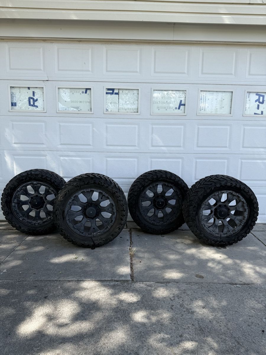 33x12.5 tires mounted on 20” rims 8x6.5