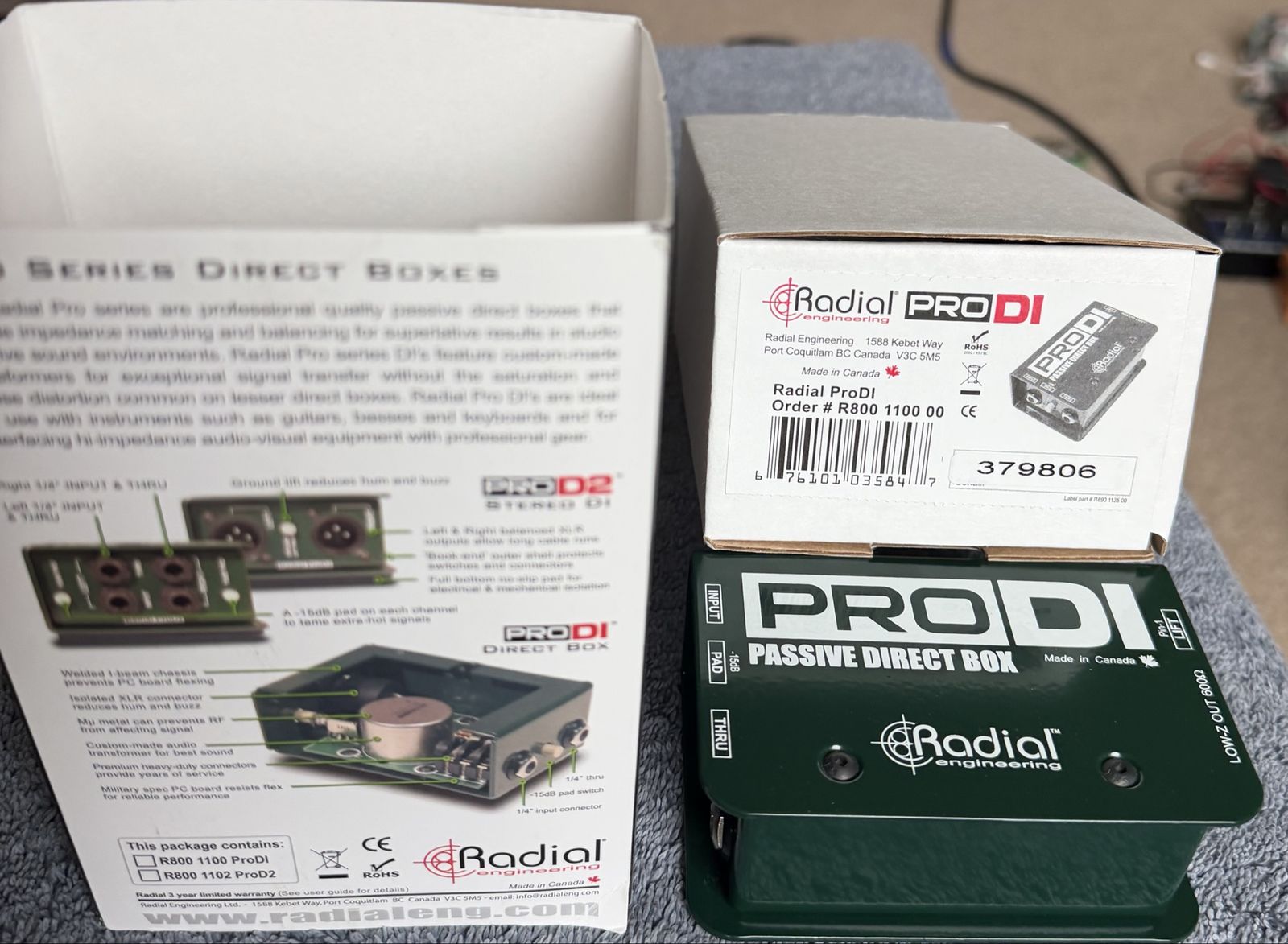 Radial ProDI Passive Direct Box (NIB)