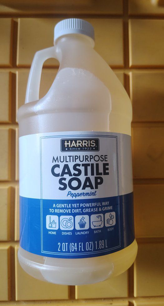 Harris Peppermint Multipurpose Castile Soap - 2 QT (64 FL OZ) New and Unopened.