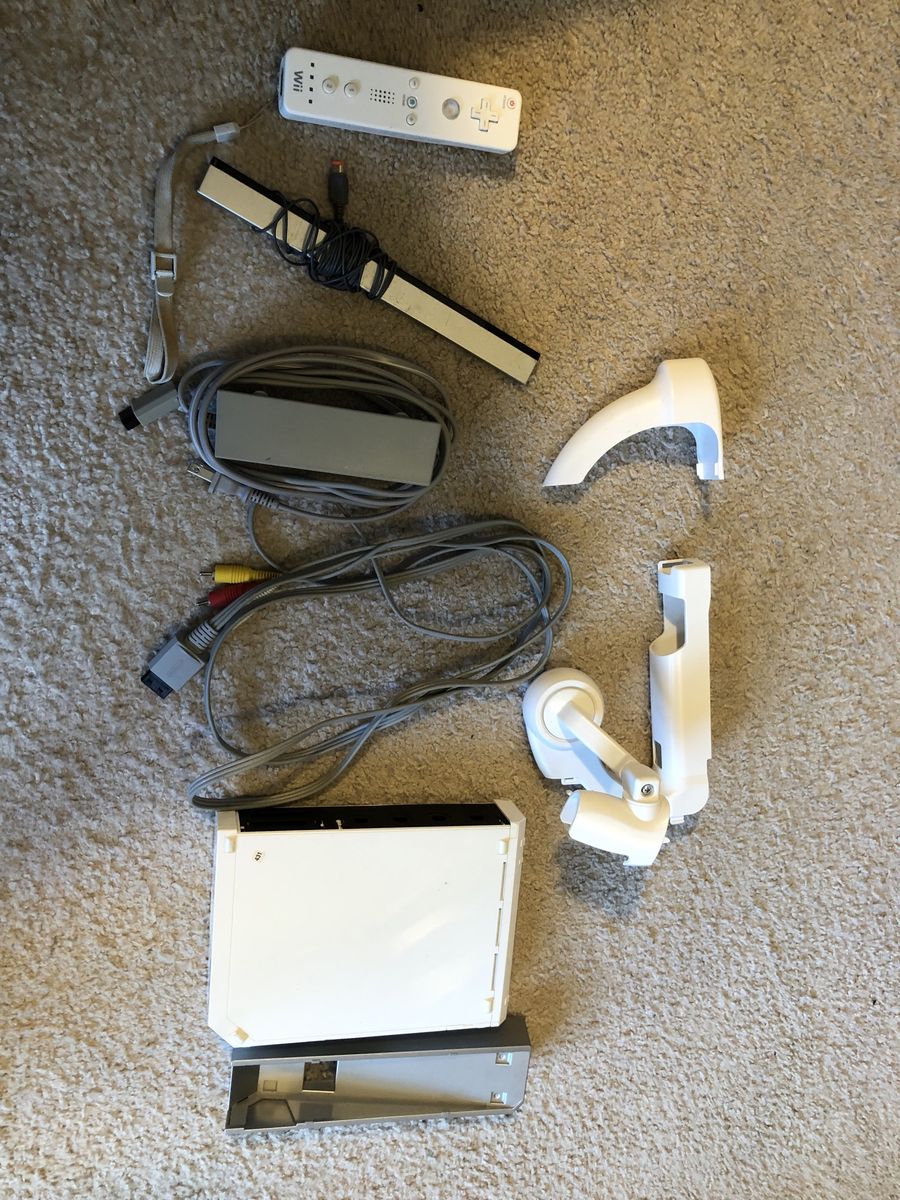 Nintendo Wii Console RVL-001 with Controller, Sensor Bar, and Cables - White