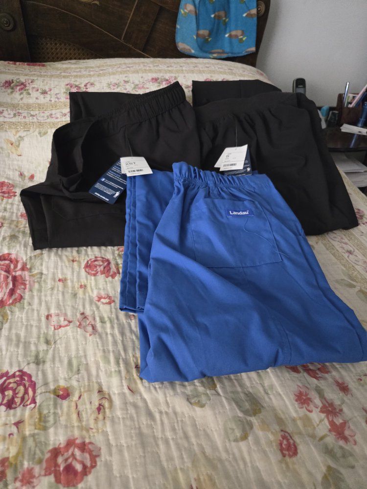 Landau Women's Scrub Pants - New with Tags (Black & Royal Blue)