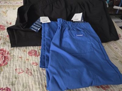 Landau Women's Scrub Pants - New with Tags (Black & Royal Blue)