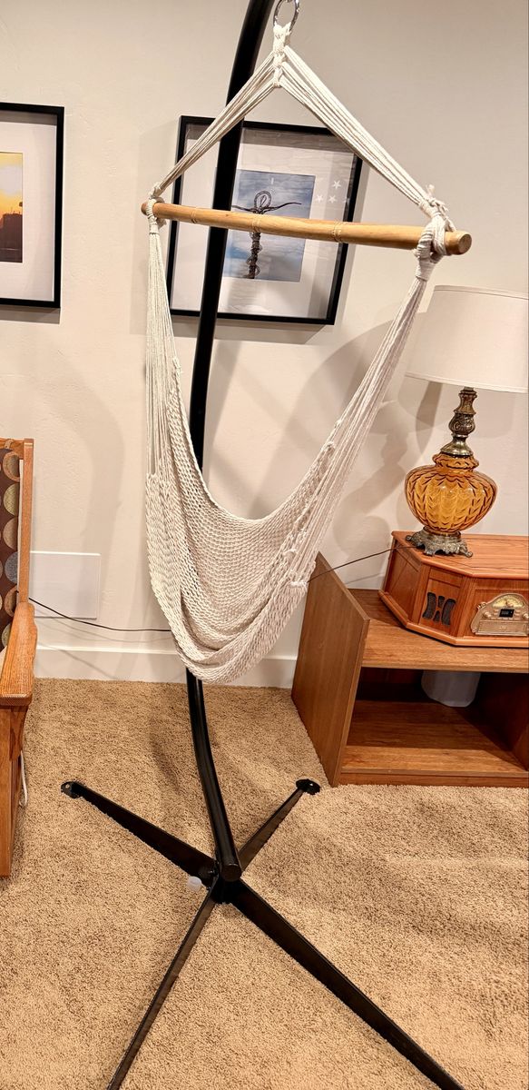 Hammock Chair Stand + 2 Hanging Chairs – Like New – Indoor Use Only