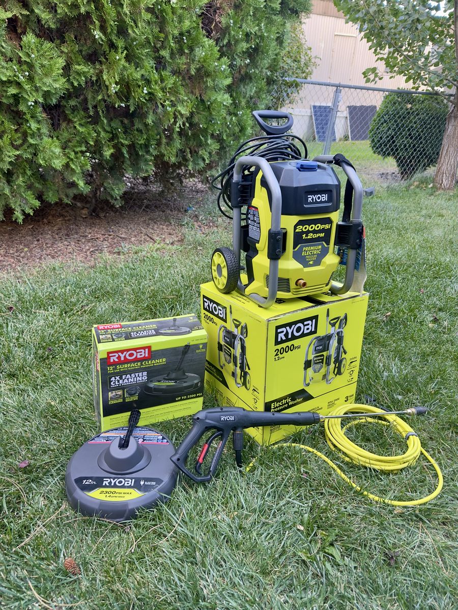Ryobi 2000 PSI 1.2 GPM Electric Pressure Washer with Surface Cleaner