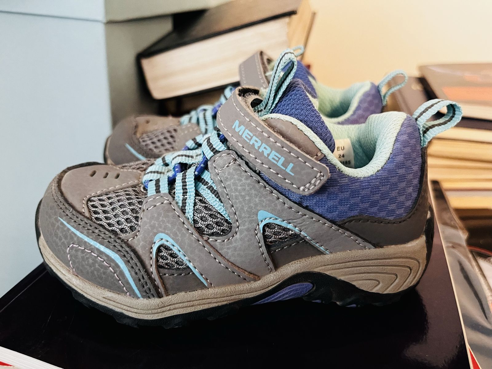 Merrell EU 24 / US 7 Kids/Toddler Gray/Blue/Purple Hiking Shoes