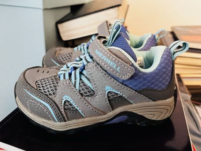 Merrell EU 24 / US 7 Kids/Toddler Gray/Blue/Purple Hiking Shoes