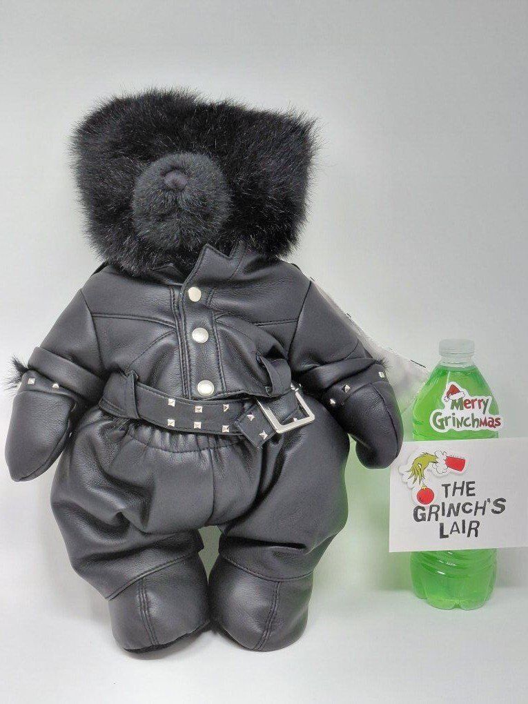 RARE 1997 Merrill Osmond Black Biker Teddy Bear